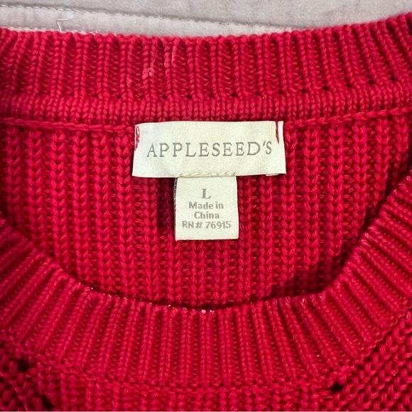 Appleseed's Women’s Red Crewneck Sweater - Picture 2 of 5